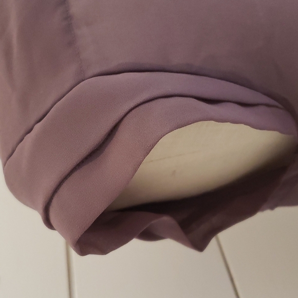American Eagle small purple sheer top with ruffles - Picture 4 of 6